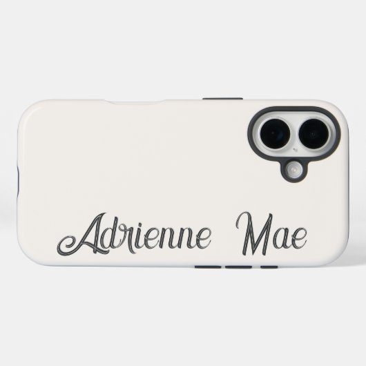 Ivoor Crème Moderne Script Monogram Naam Case-Mate iPhone Case (Achterkant (horizontaal))
