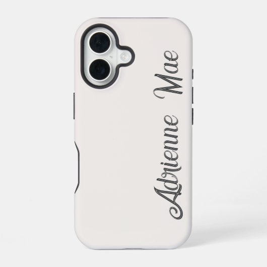 Ivoor Crème Moderne Script Monogram Naam iPhone 16 Hoesje (Achterkant)