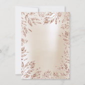 Ivoor Crème Roze Gouden Glitter Bladeren Bloem Kad Kaart (Achterkant)