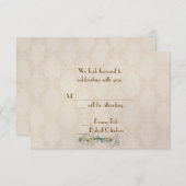 Ivoor Damas en Madeliefjes RSVP Kaart (Voorkant / Achterkant)