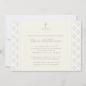 Ivoor Damask Cream Cross doop / doop Kaart (Voorkant)