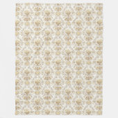 ivoor Damask Subtle Waterverf Motieven Fleece Deken (Voorkant)