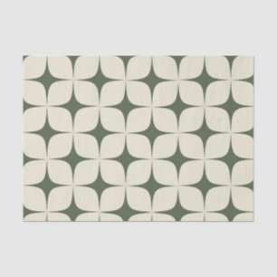 Ivoor Deep Green Mid Century Modern Boho Geometris Tissuepapier