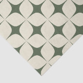 Ivoor Deep Green Mid Century Modern Boho Geometris Tissuepapier (Detail)
