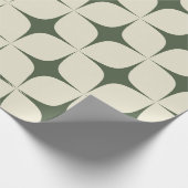 Ivoor Deep Green Mid Century Modern Elegant Boho Cadeaupapier (Hoek)