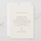 Ivoor Delicate Kalligrafie Trouwfoto Dank u Bedankkaart (Achterkant)