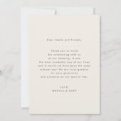 Ivoor Delicate Wildbloemen Foto Bruiloft Dank u Bedankkaart (Achterkant)