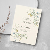 Ivoor Delicate Wildflower Boho Trouwfoto Save The Date