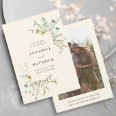 Ivoor Delicate Wildflower Boho Trouwfoto Save The Date