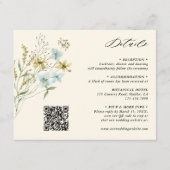 Ivoor Delicate Wildflower bruiloft details Informatiekaartje (Voorkant)
