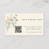 Ivoor Delicate Wildflower Moderne Boho Bruiloft RS Informatiekaartje (Voorkant)