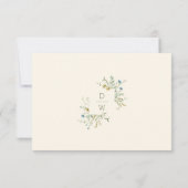 Ivoor Delicate Wildflower Moderne Boho Bruiloft RSVP Kaartje (Achterkant)