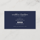 Ivoor Denim Blue | Modern minimaal Visitekaartje (Achterkant)