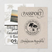Ivoor Dominicaanse Republiek Paspoort Save the Dat Date (Voorkant / Achterkant)
