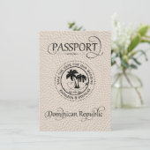 Ivoor Dominicaanse Republiek Paspoort Save the Dat Date (Staand voorkant)