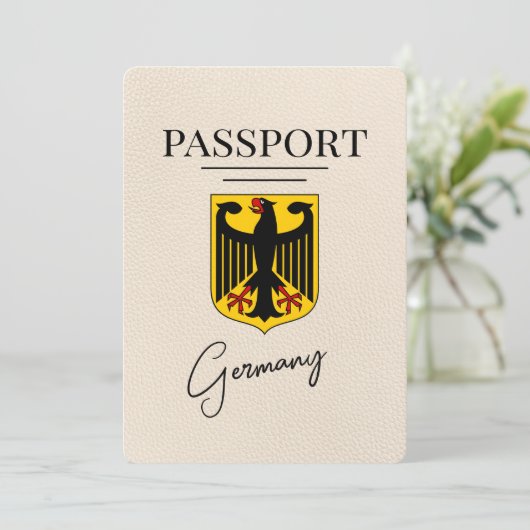 Ivoor Duitsland paspoort Bewaar de datum Save The Date (Staand voorkant)