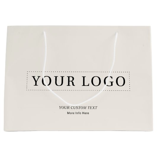 Ivoor Eenvoudig Minimaal Bedrijf Logo Gift Groot Cadeauzakje (Voorkant)