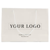 Ivoor Eenvoudig Minimaal Bedrijf Logo Gift Groot Cadeauzakje (Achterkant)