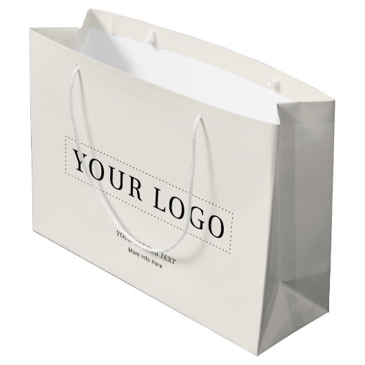 Ivoor Eenvoudig Minimaal Bedrijf Logo Gift Groot Cadeauzakje (Achterkant Gekanteld)