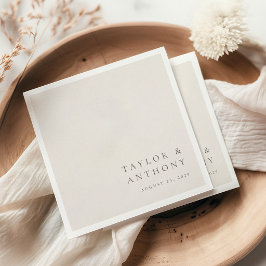 Ivoor Eenvoudig Modern Elegant Minimal Huwelijk Servet