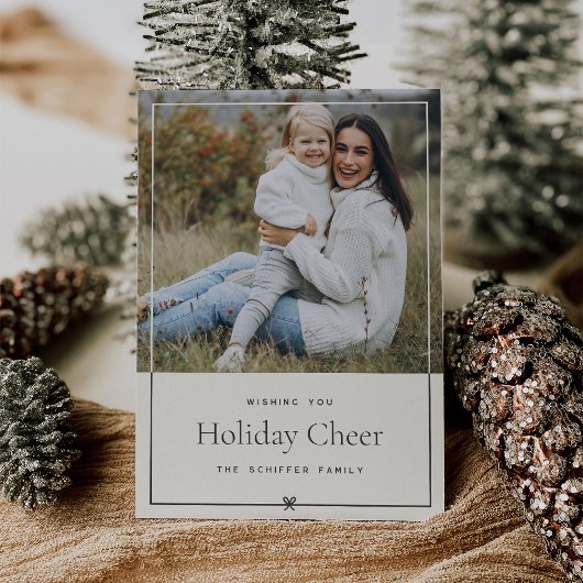 Ivoor | Eenvoudige minimale kerst boog foto Feestdagenkaart