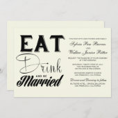 Ivoor - eet Drink en wordt gehuwd - bruiloft Kaart (Voorkant / Achterkant)
