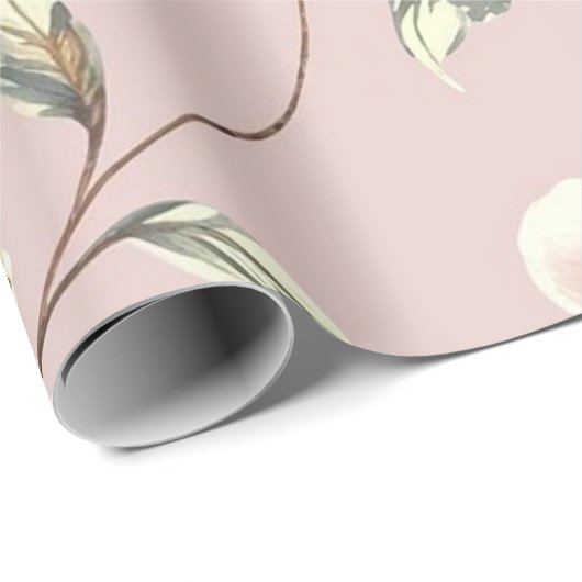 Ivoor Elegance Waterverf Pattern Cadeaupapier (Rol Hoek)