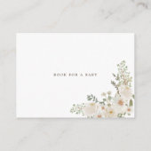 Ivoor elegant floreel baby shower omhullingskaart informatiekaartje (Achterkant)