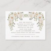 Ivoor elegant floreel baby shower omhullingskaart informatiekaartje (Voorkant)