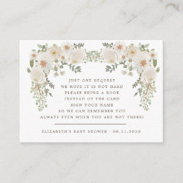 Ivoor elegant floreel baby shower omhullingskaart informatiekaartje