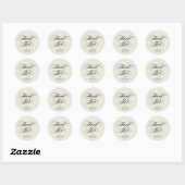 Ivoor Elegant Script Afstudeer Dankjewel Ronde Sticker (Vel)