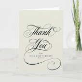 Ivoor Elegant Script Blank Wedding Bedankkaart (Voorkant)