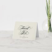 Ivoor Elegant Script Blank Wedding Bedankkaart (Voorkant)