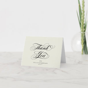 Ivoor Elegant Script Blank Wedding Bedankkaart