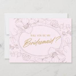 Ivoor Elegante Bloemen Wil jij mijn bruidsmeisje z Kaart