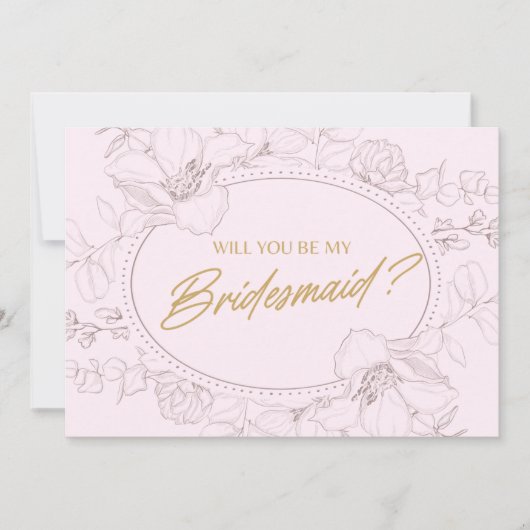 Ivoor Elegante Bloemen Wil jij mijn bruidsmeisje z Kaart (Voorkant)