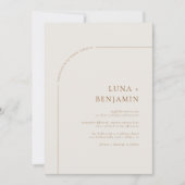 Ivoor en Amber Boheemse Gebogen Minimalistische Br Kaart (Voorkant)