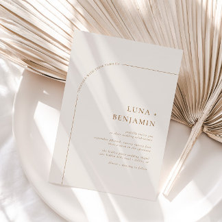 Ivoor en Amber Boheemse Gebogen Minimalistische Br Kaart