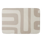 Ivoor en beige Abstracte badmat (Voorkant)