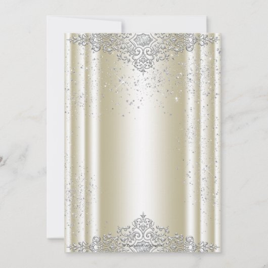 Ivoor en Black Pearl Masquerade Party Kaart (Achterkant)