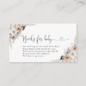 Ivoor en blauw Boho Bloemen Boeken voor Baby Kaart (Voorkant)