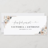 Ivoor en blauw Boho Bloemen Trouwhoofd Tafel Teken (Voorkant)