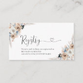 Ivoor en blauw Boho Bloemenregister Kaart (Voorkant)