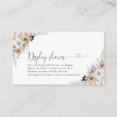 Ivoor en blauw Boho Floral Display Douche Kaart (Voorkant)