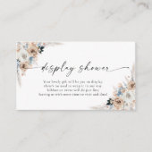 Ivoor en blauw Boho Floral Display Douche Kaart (Voorkant)