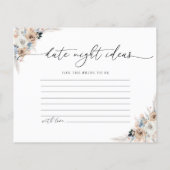 Ivoor en Blauwe Boho Bloemen Datum Nacht Ideeën Ka (Achterkant)