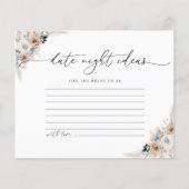 Ivoor en Blauwe Boho Bloemen Datum Nacht Ideeën Ka (Voorkant)