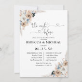 Ivoor en blauwe Boho Bloemen De avond ervoor Kaart (Voorkant)