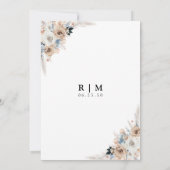 Ivoor en blauwe Boho Bloemen De avond ervoor Kaart (Achterkant)