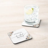 Ivoor en Blauwe Boho Floral Beverage Coaster Bier Onderzetter (Rechterzijde)